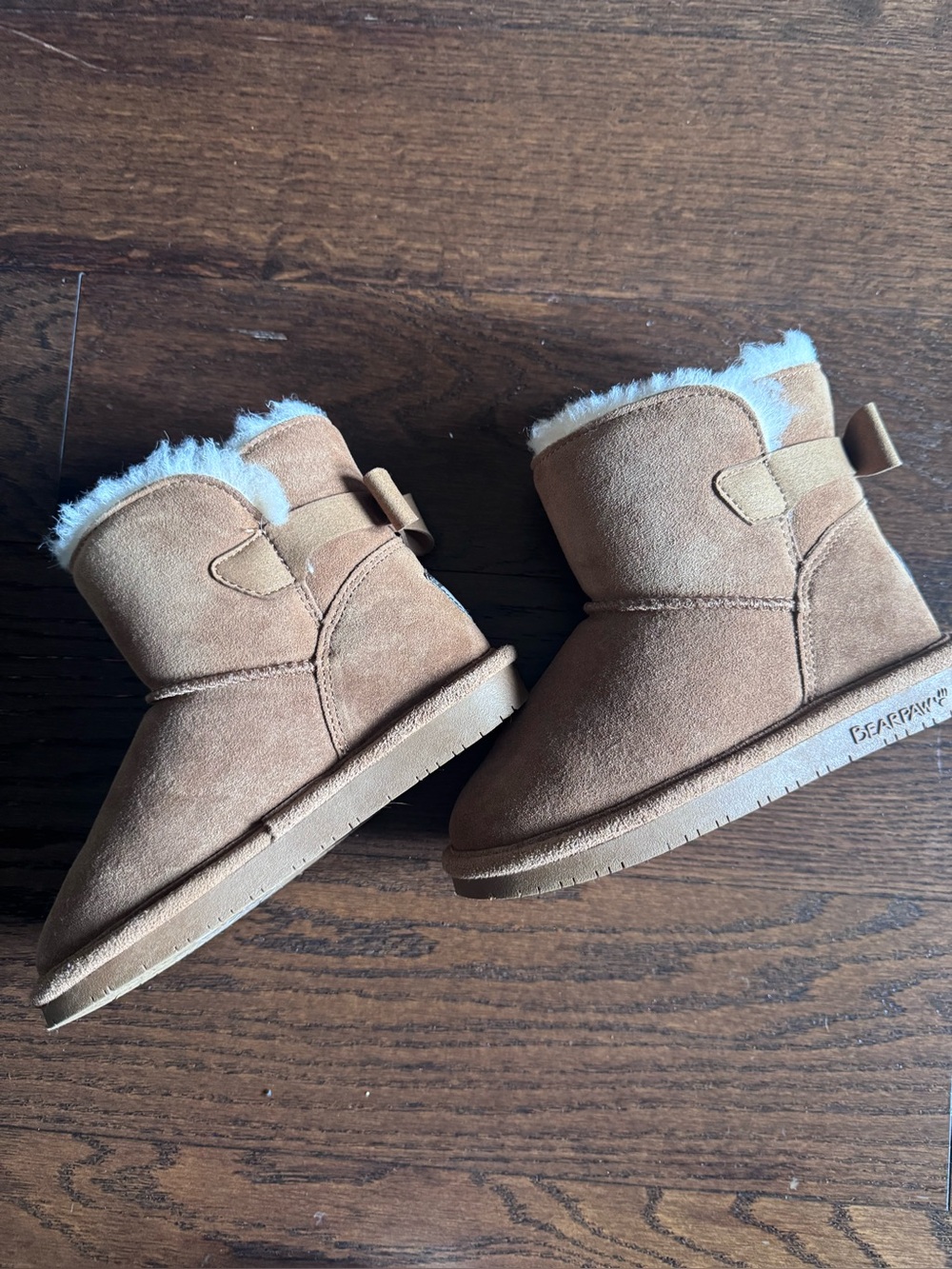 Girls Bearpaw Fleece-Lined Winter Boots – Brown – Size 12